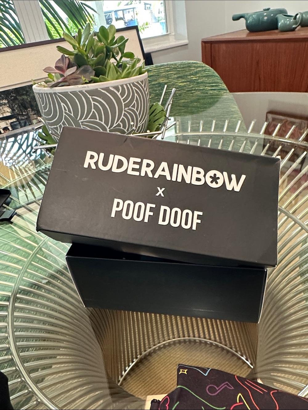 men’s Ruder Rainbow Swim Trunks includes sunglasses, bandanna and POOF ball cap - Picture 7 of 7